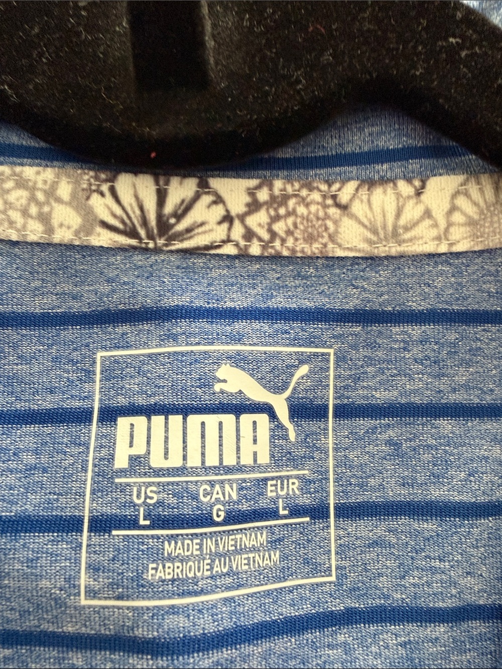 Puma Women's Light Blue Striped Sleeveless Polo Tank - Picture 3 of 4